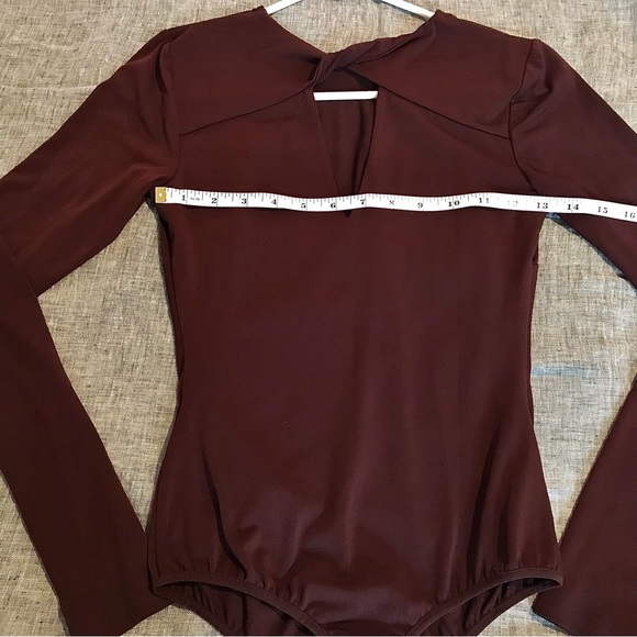 MARCIANO Dark Mauve Color Deep V Cut Body Suit - Picture 5 of 16